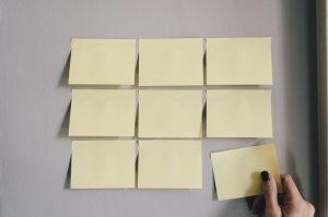 Blank post-it notes on wall representing help for internal IT staff - Inderly IT (Toronto)