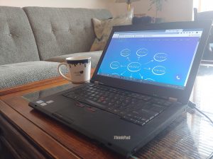 Colin's spare laptop on coffee table - Inderly IT (Toronto)