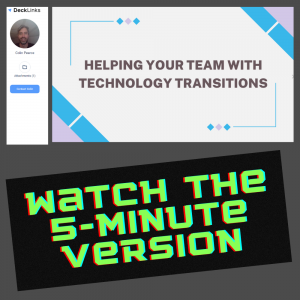 Screenshot for 5-minute recap of Technology Transitions webinar
