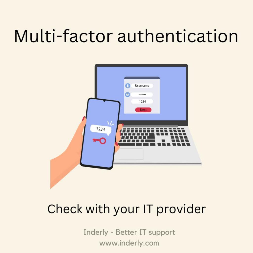 Image of computer and mobile representing multi-factor authentication
