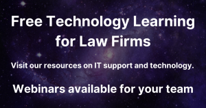 Technology Learning for Law Firms, on galaxy background
