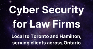 Cyber Security for Law Firms, on galaxy background