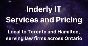 Inderly IT Support Toronto and Hamilton, Services and Pricing, on galaxy background