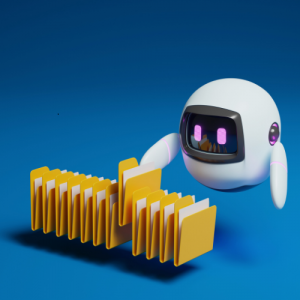 image of robot sorting a file folder